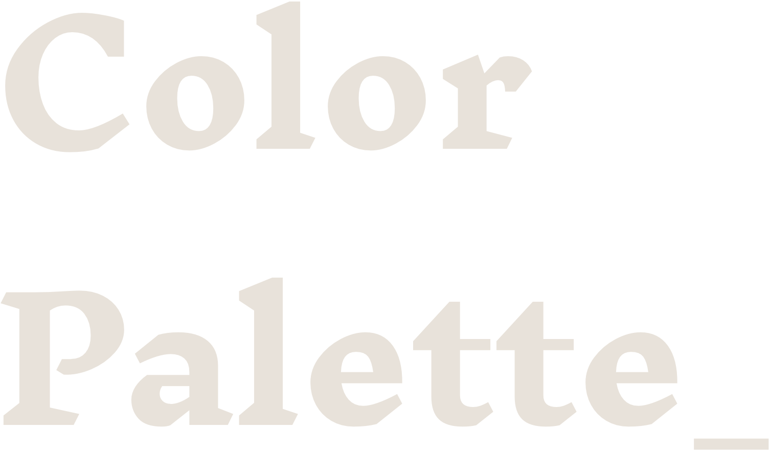 Titre de la section color palette.